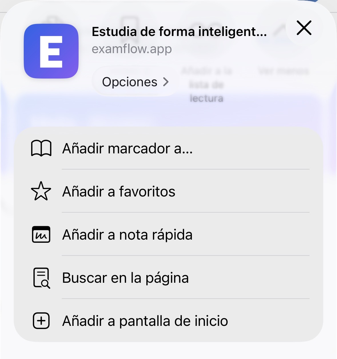 Add to Home Screen option